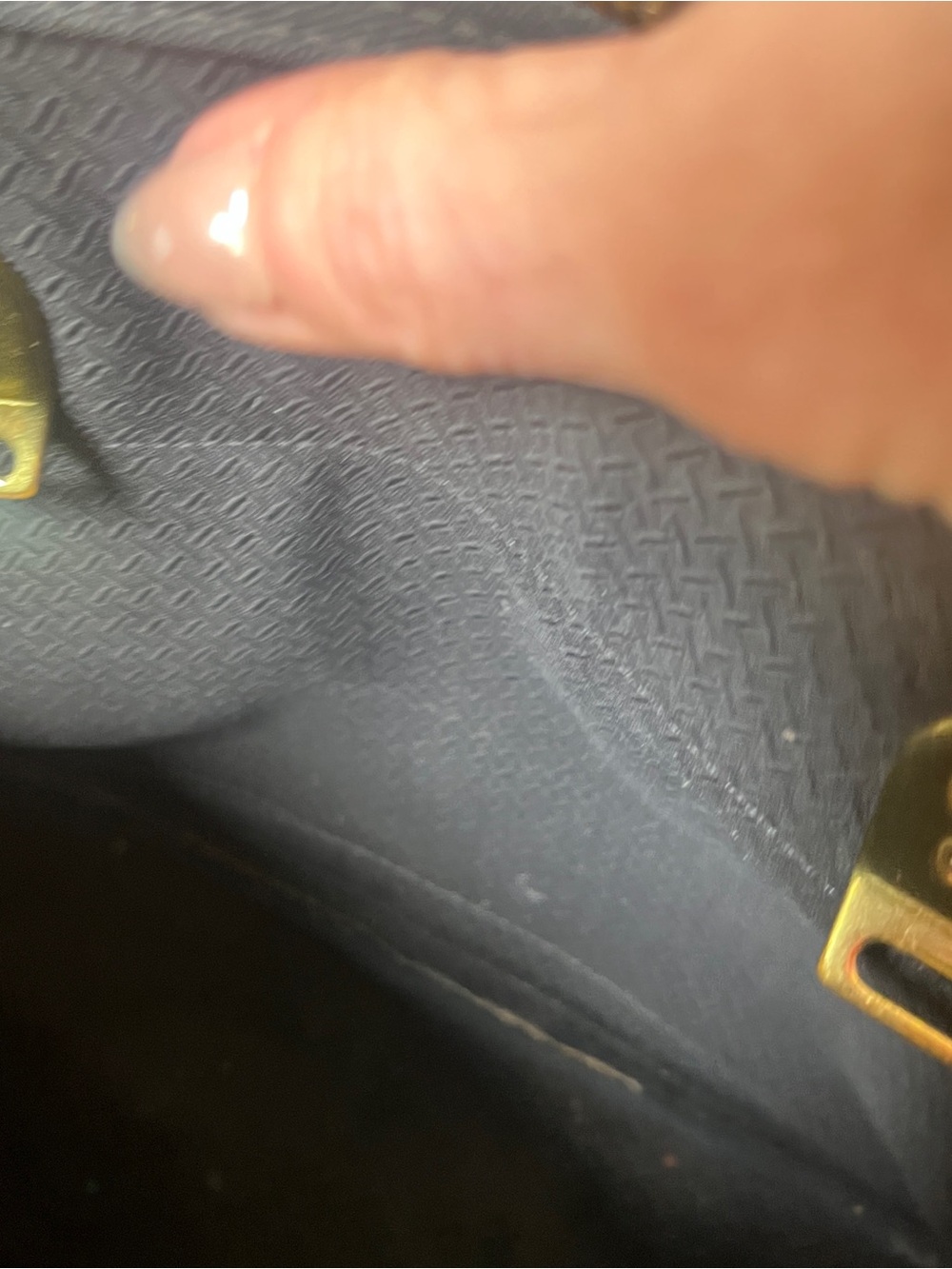Dooney & Bourke Black Perforated Cabriolet Dome Satchel with Gold Stud Accents. - Picture 8 of 9